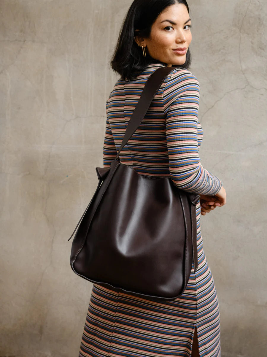 ABLE Addison Knotted Tote - Chocolate Brown by Harbour Thread