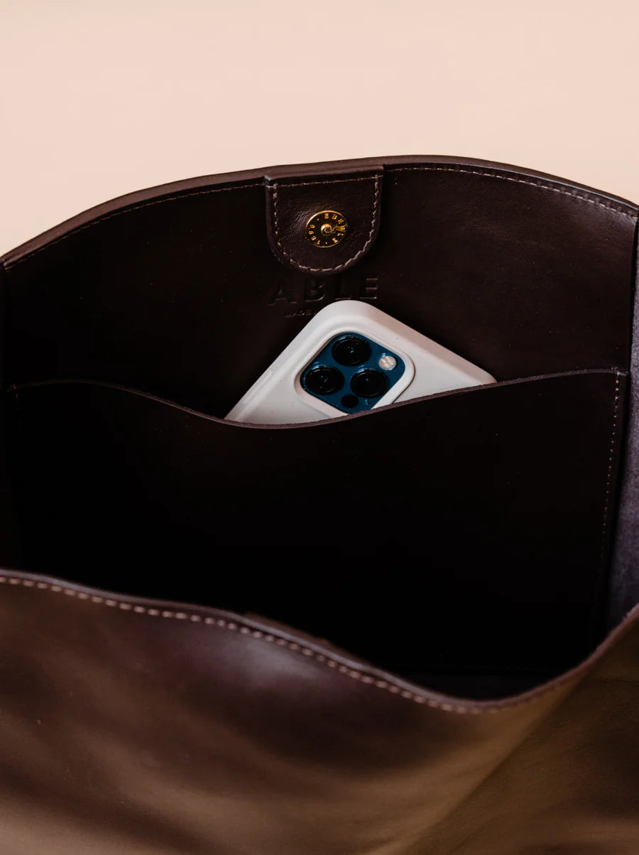 ABLE Addison Knotted Tote - Chocolate Brown by Harbour Thread