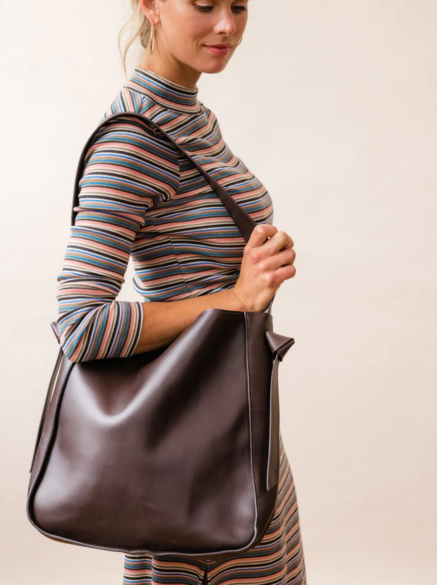 ABLE Addison Knotted Tote - Chocolate Brown by Harbour Thread