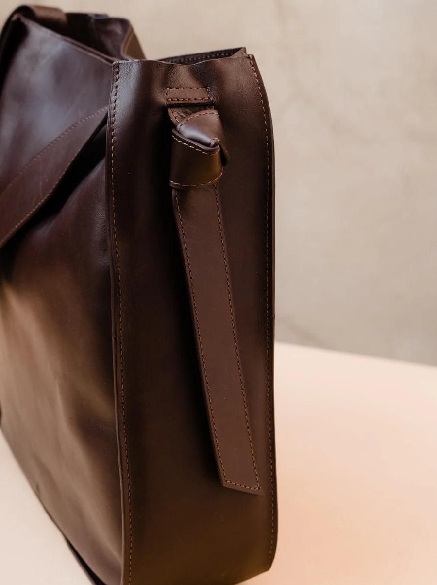 ABLE Addison Knotted Tote - Chocolate Brown by Harbour Thread