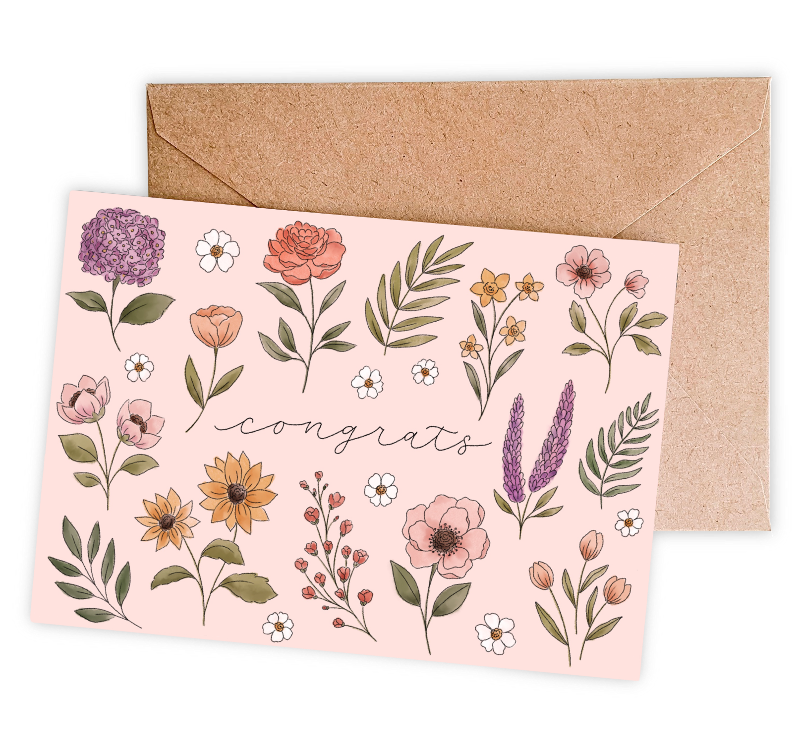 Congrats Floral Card by Harbour Thread