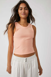 Free People Back To Basics Tank - Melon by Harbour Thread