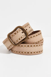 Free People Alpine Studded Belt - Cream by Harbour Thread