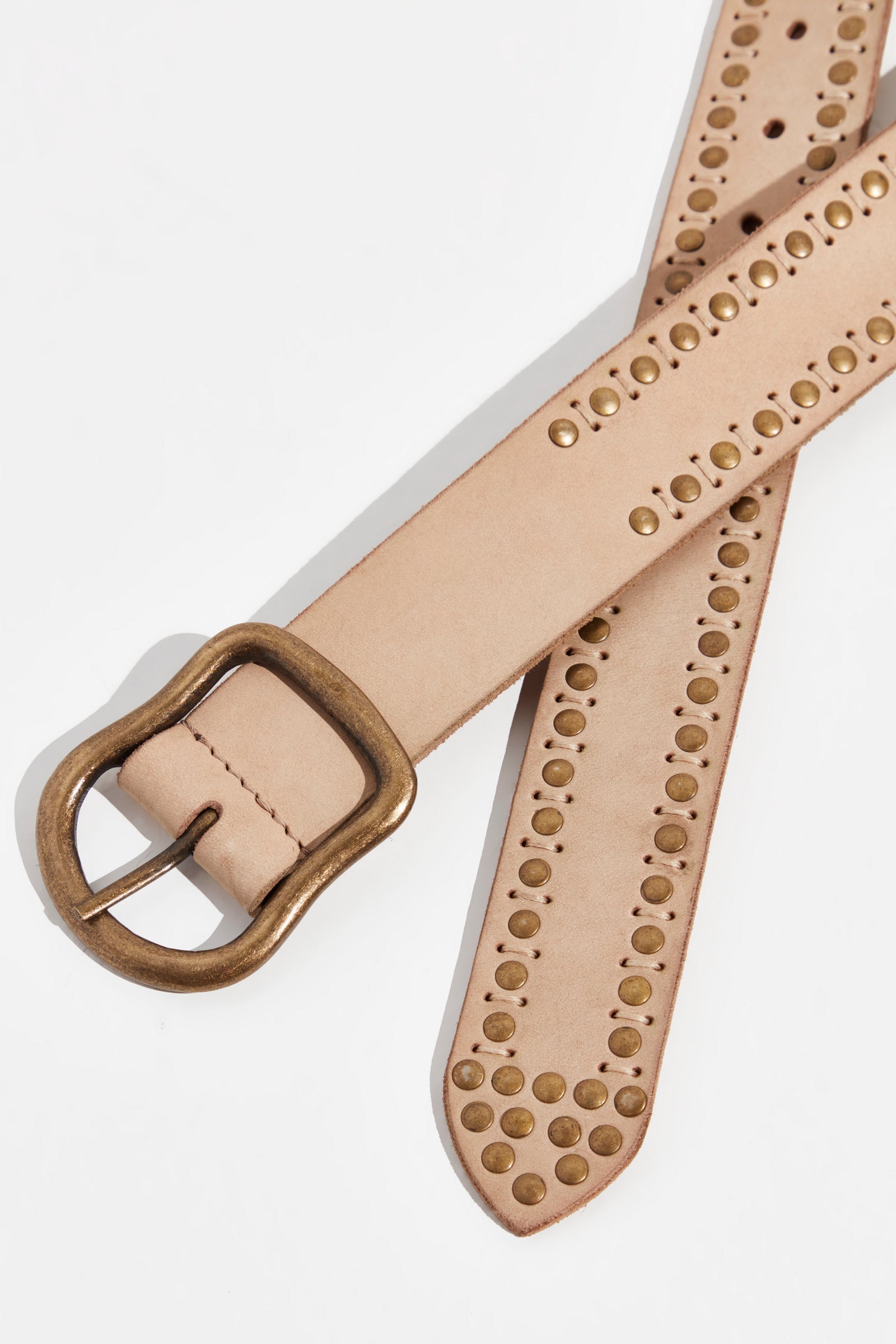 Free People Alpine Studded Belt - Cream by Harbour Thread