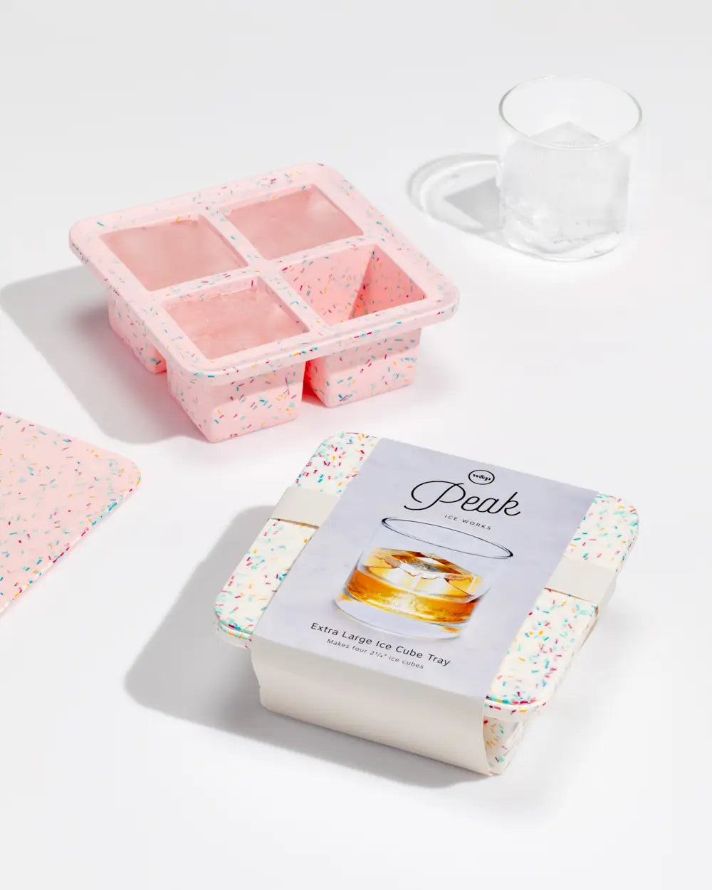 Extra Large Ice Cube Tray - Pink Speckled by Harbour Thread