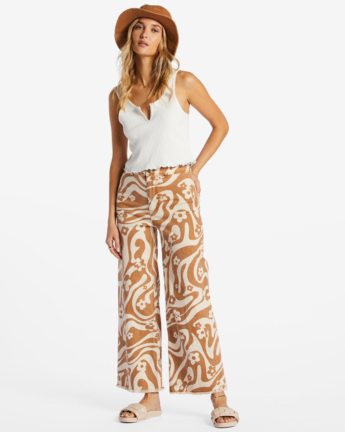 Billabong Free Fall Print Wide Leg Pants - Cider by Harbour Thread