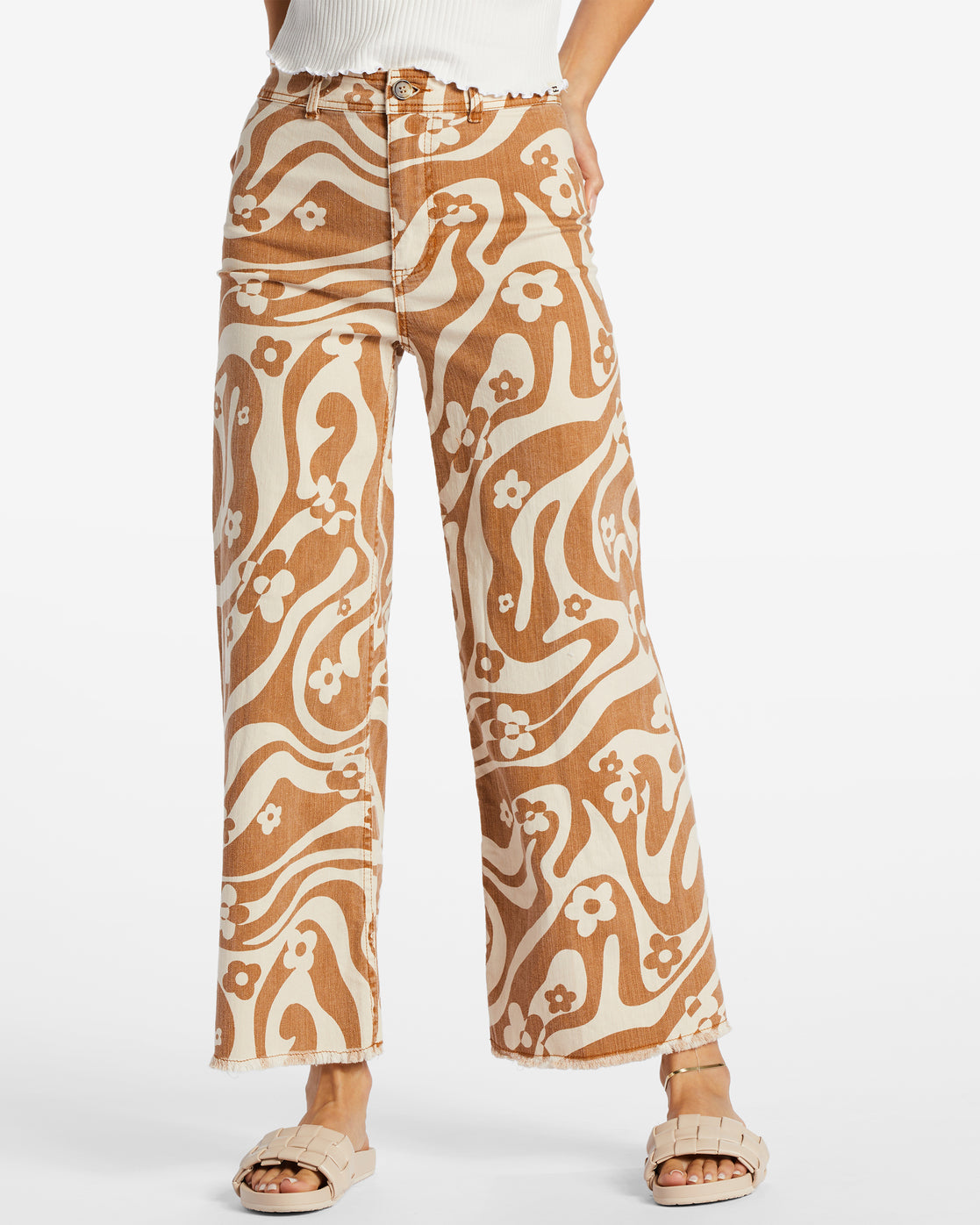Billabong Free Fall Print Wide Leg Pants - Cider by Harbour Thread