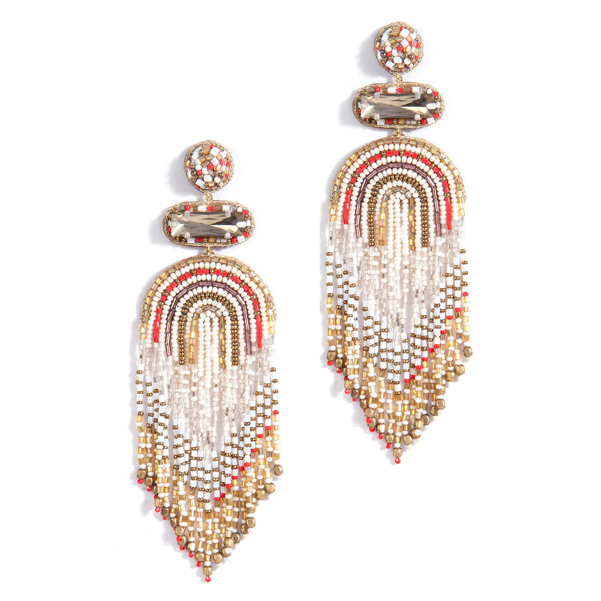 Deepa Gurnani Ishani Earrings - Red by Harbour Thread