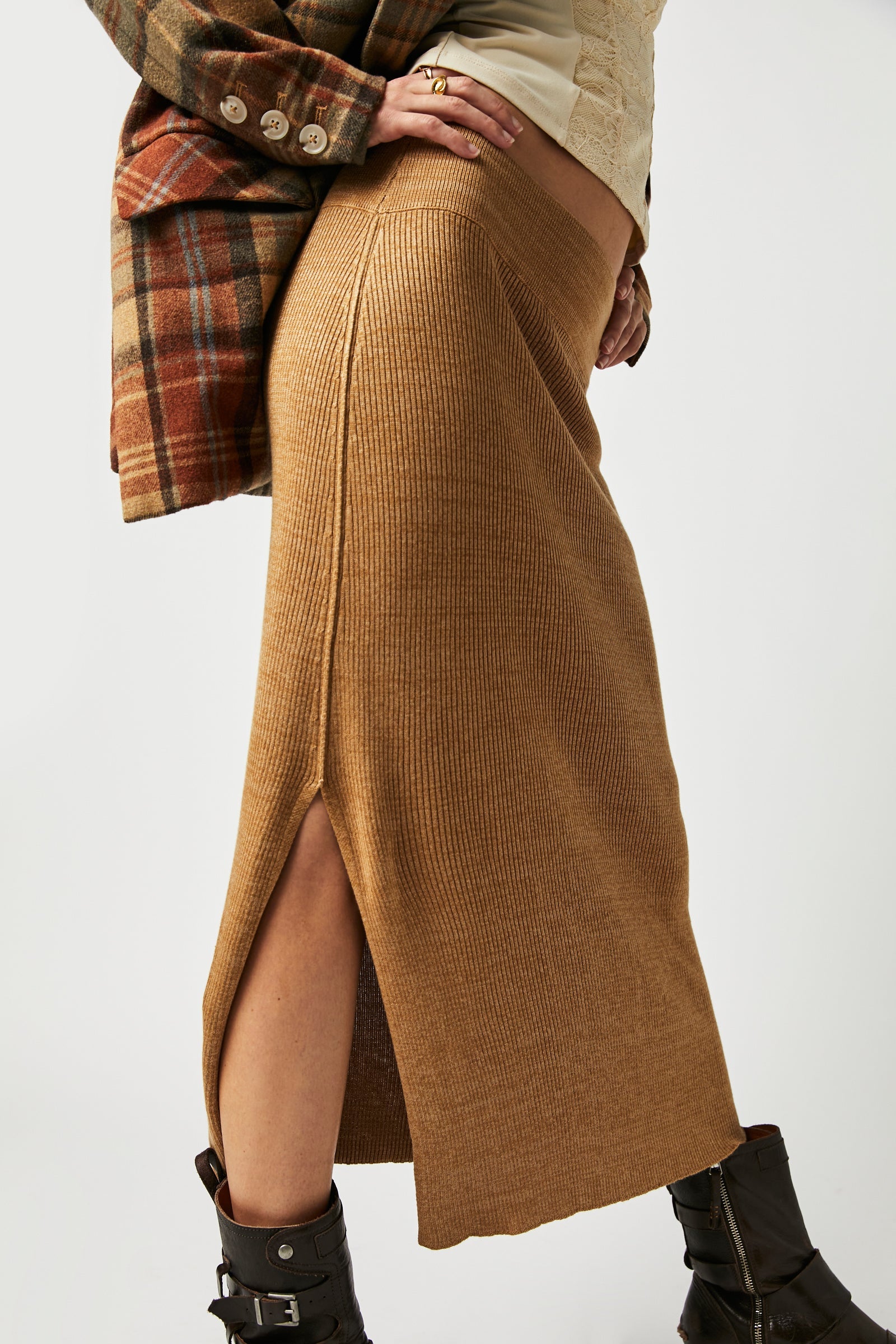 Free People Golden Hour Midi Skirt - Apple Pie Combo by Harbour Thread