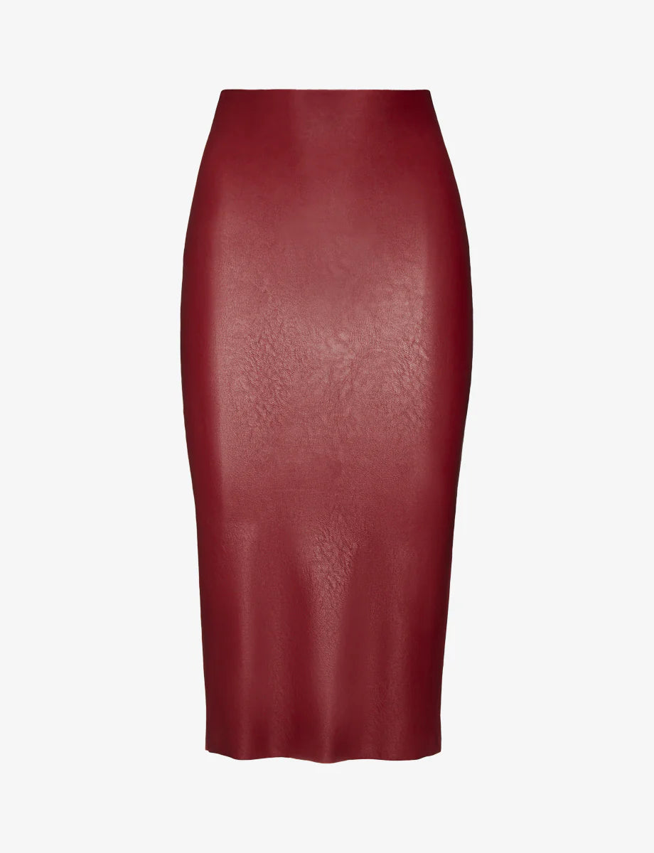 Commando Faux Leather Midi Skirt - Garnet by Harbour Thread