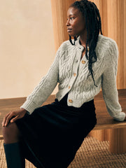 Faherty Stretch Silk Velvet Ina Slip Skirt - Black by Harbour Thread