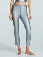Commando Faux Leather Five Pocket Pant - Platinum by Harbour Thread