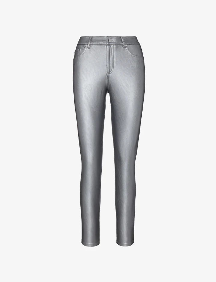 Commando Faux Leather Five Pocket Pant - Platinum by Harbour Thread