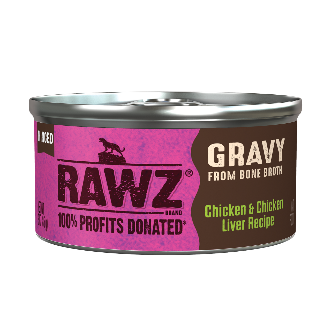 Rawz Chicken & Chicken Liver Gravy Cat Canned 3oz by Pet Food Warehouse
