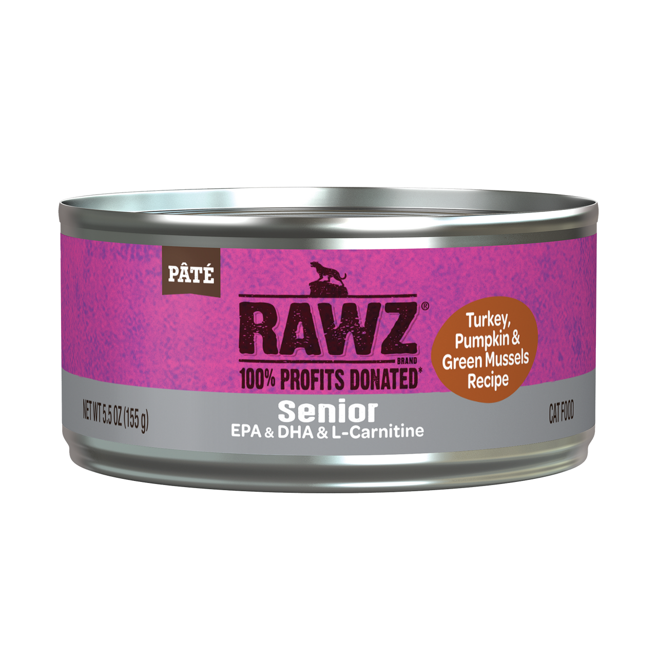 Rawz Turkey, Pumpkin & Green Mussels Senior Cat Canned 5.5oz. by Pet Food Warehouse
