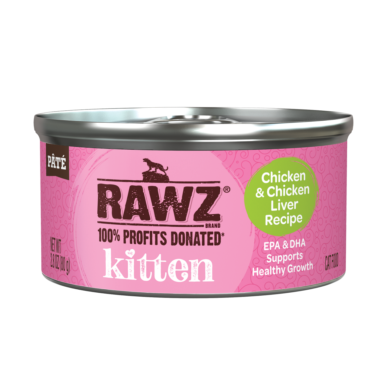 Rawz Chicken & Chicken Liver Kitten Canned 2.8oz. by Pet Food Warehouse