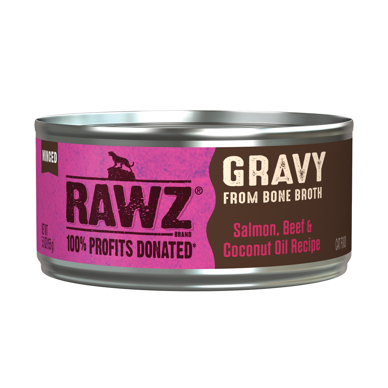 Rawz Salmon,Beef & Coconut Oil Gravy Cat Canned 5.5oz by Pet Food Warehouse