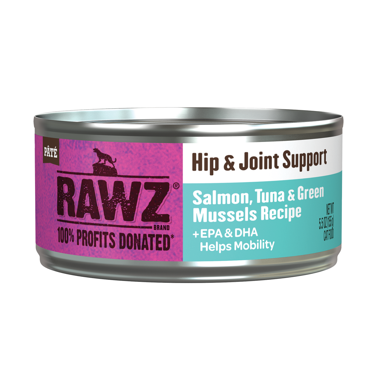 Rawz Hip & Joint Salmo, Tuna & Green Mussels Cat Canned 5.5oz. by Pet Food Warehouse