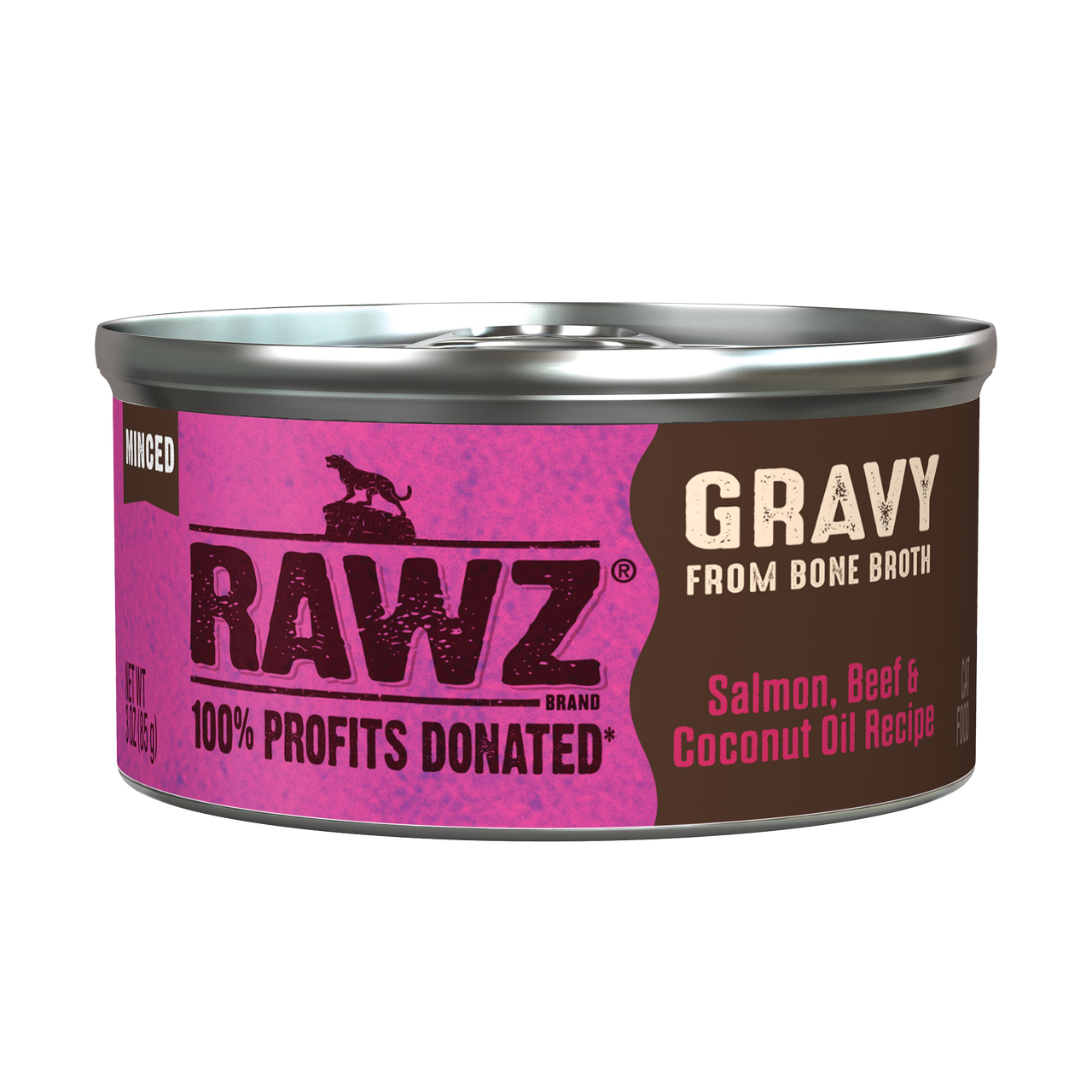 Rawz Salmon,Beef & Coconut Oil Gravy Cat Canned 3oz by Pet Food Warehouse