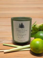 Lemongrass and Lime 12oz Candle by Three Pines Candle Company