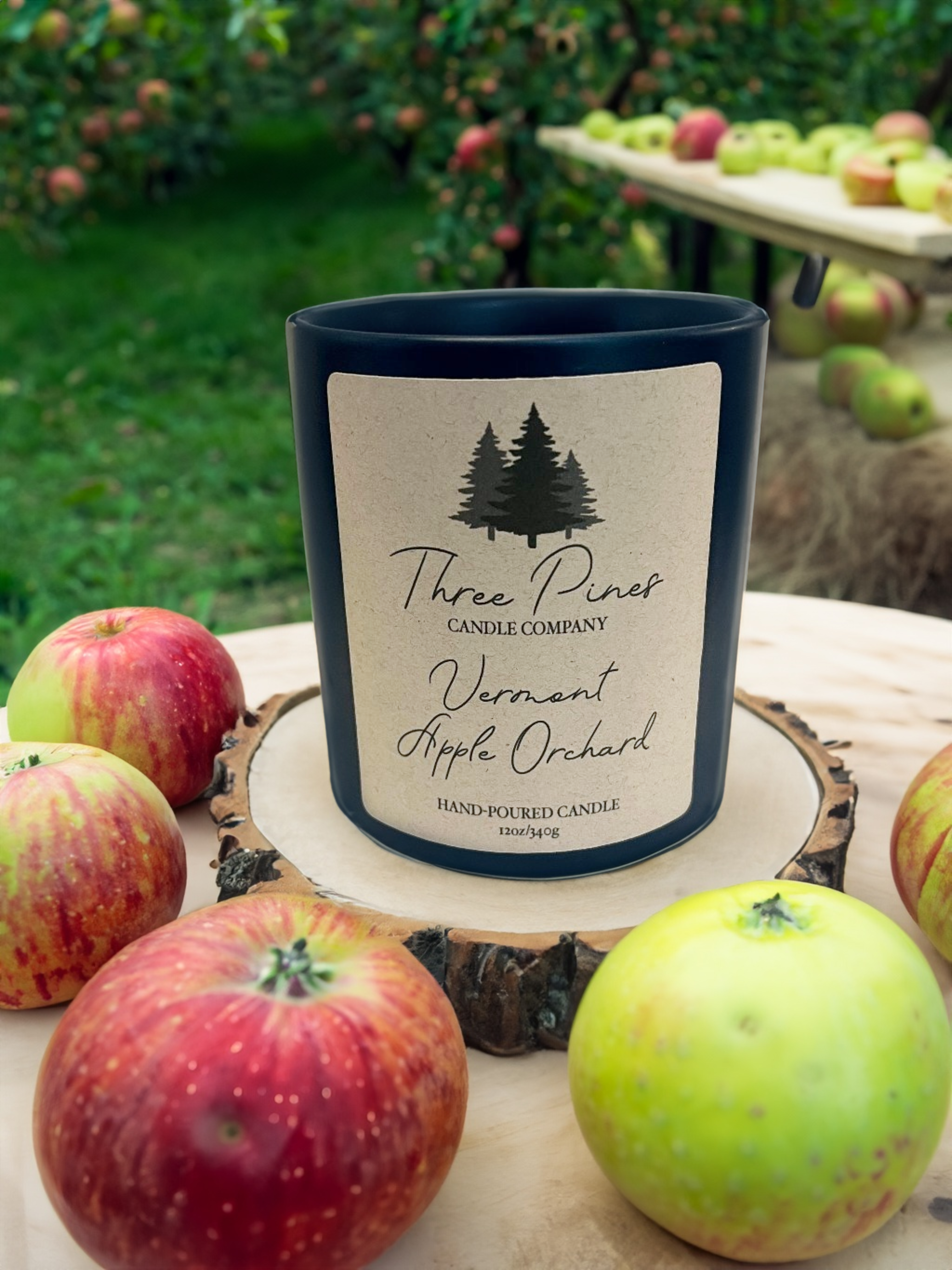 Vermont Apple Orchard 12oz Candle by Three Pines Candle Company