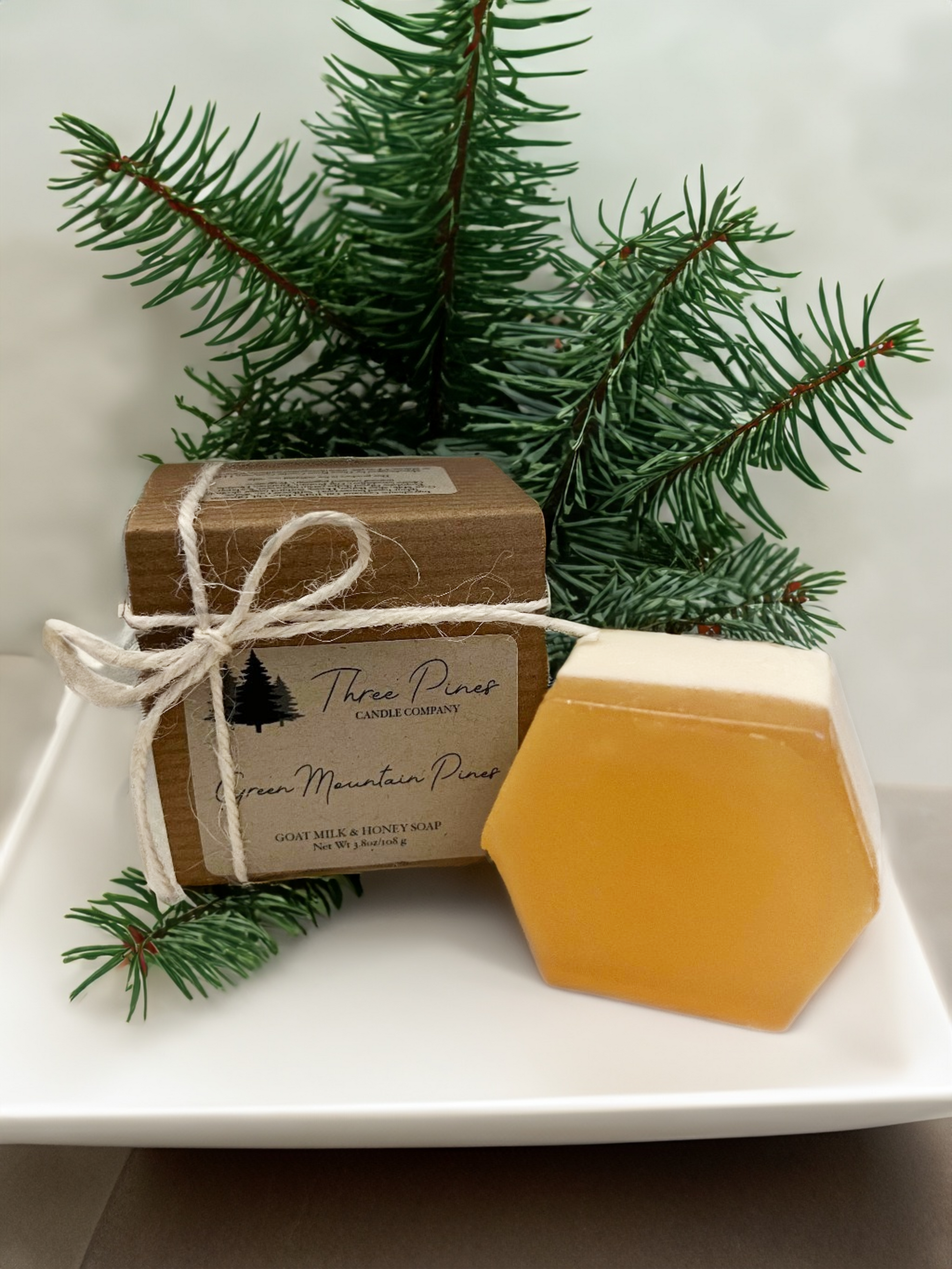 Green Mountain Pines Honey and Goat's Milk Soap by Three Pines Candle Company