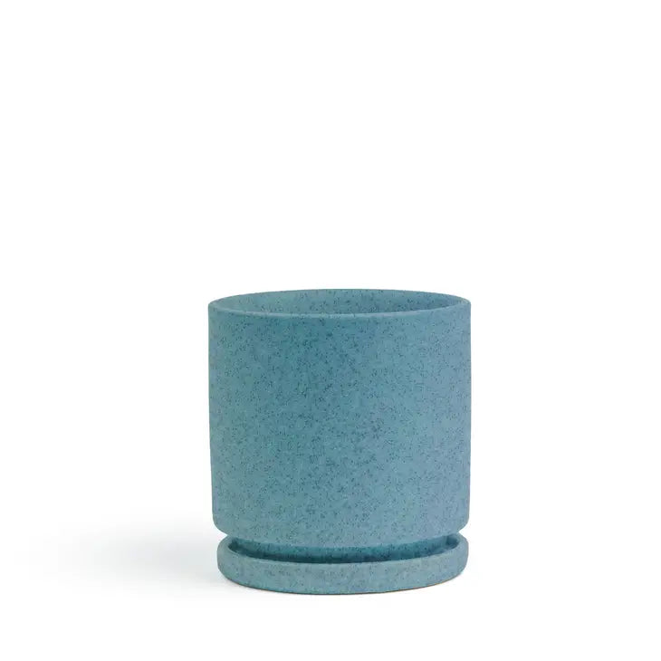 8.25" Fresco Cylinder Pots with Water Saucers by Wild Lark