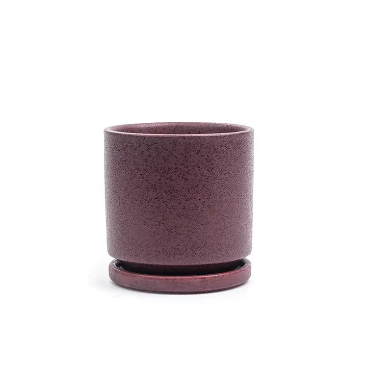 8.25" Fresco Cylinder Pots with Water Saucers by Wild Lark