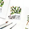 Cat and Plant Stickers by Wild Lark
