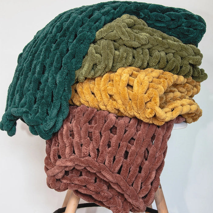 Chenille Chunky Knit Blankets (8 Colors Available)