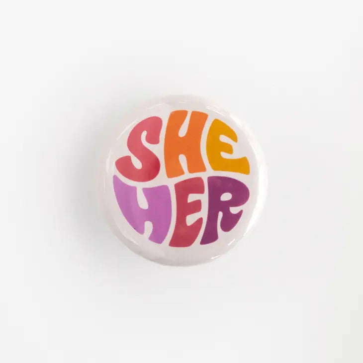 Retro Pronoun Buttons by Wild Lark