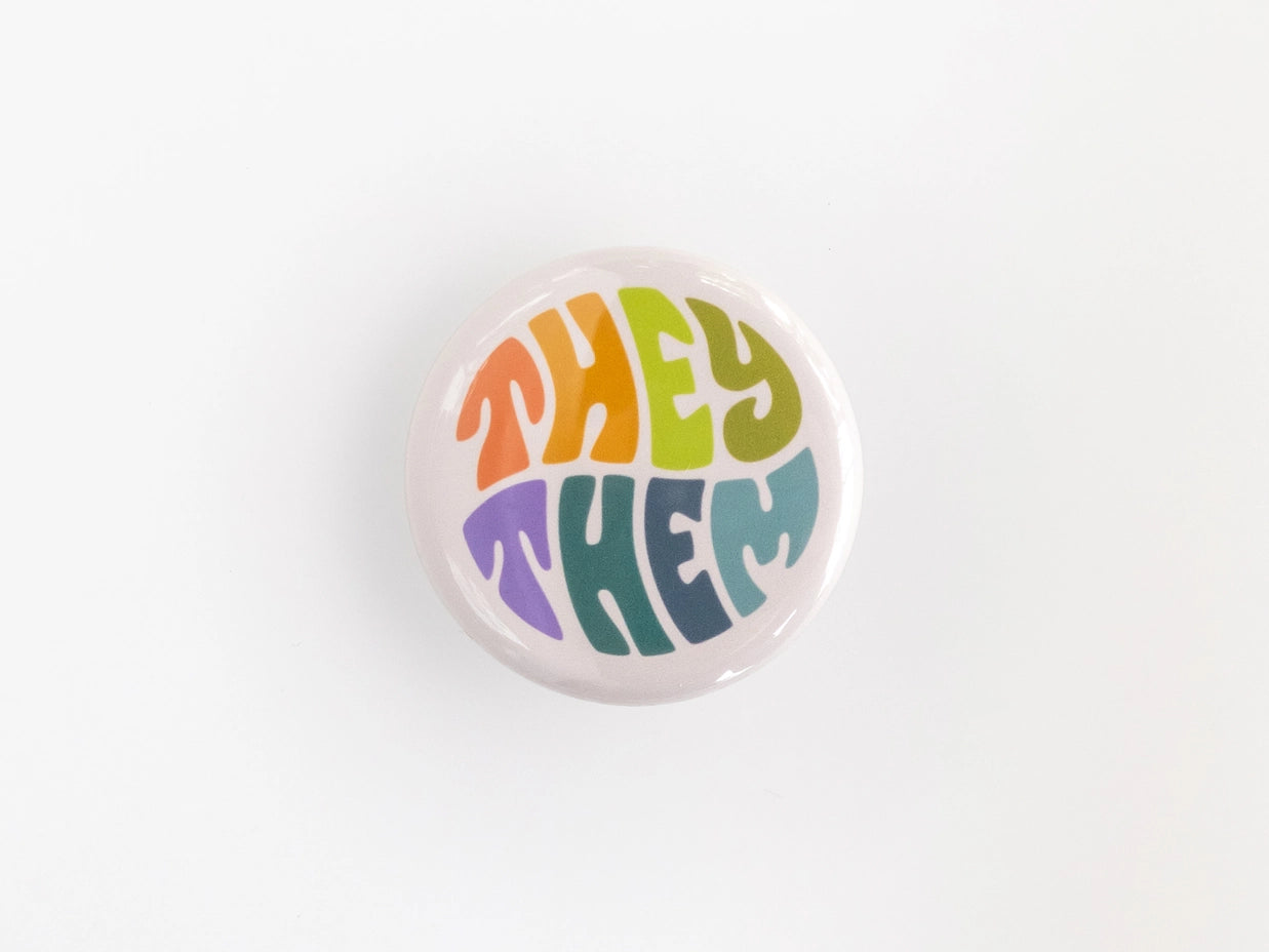 Retro Pronoun Buttons by Wild Lark