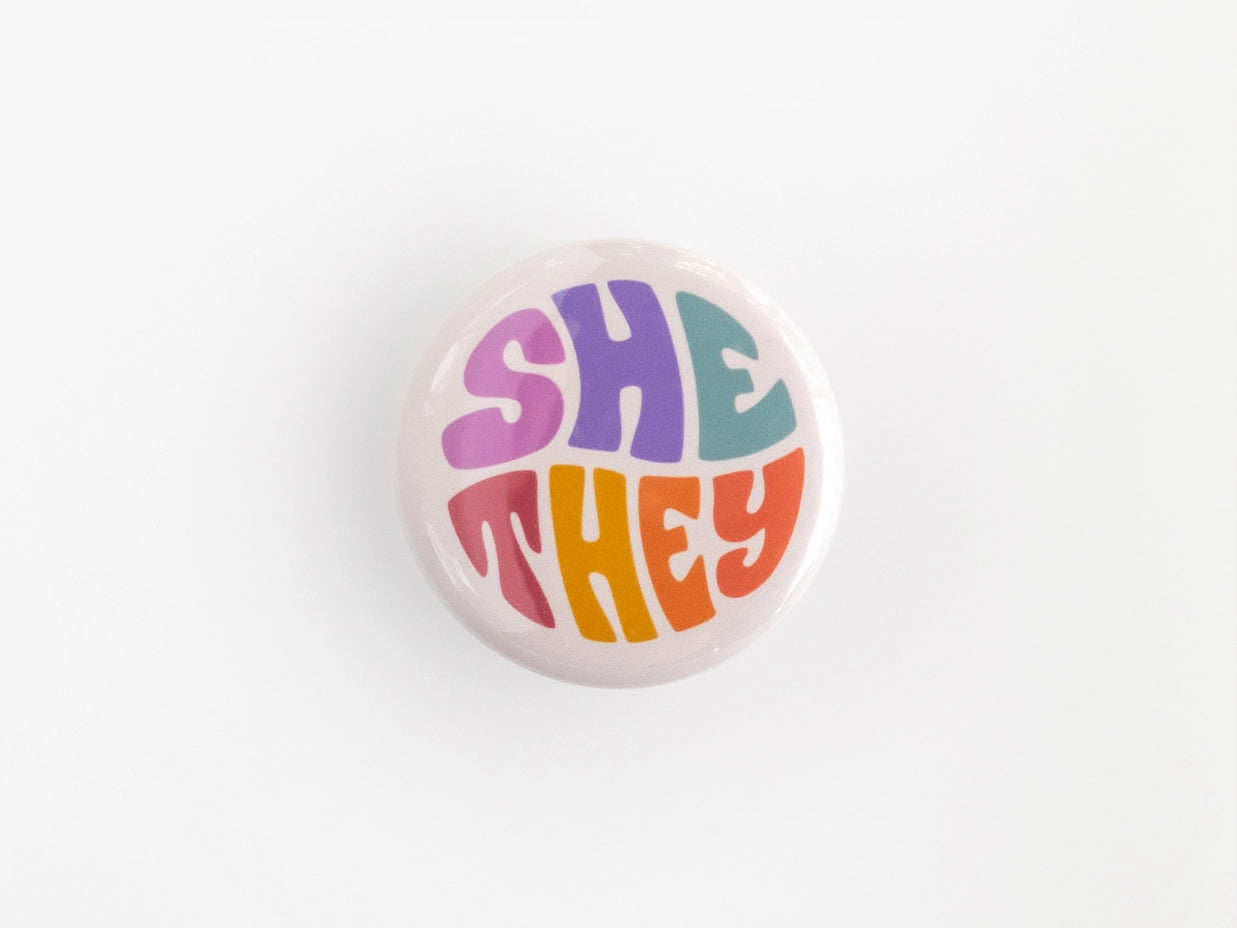 Retro Pronoun Buttons by Wild Lark