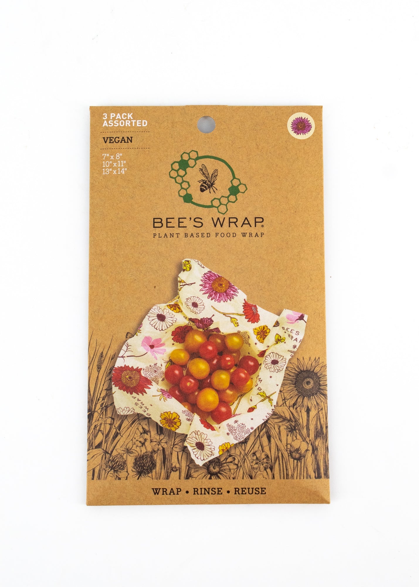 Bee's Wrap - 'Meadow Magic' - Reusable Vegan Wrap (5 Varieties Available) by Wild Lark