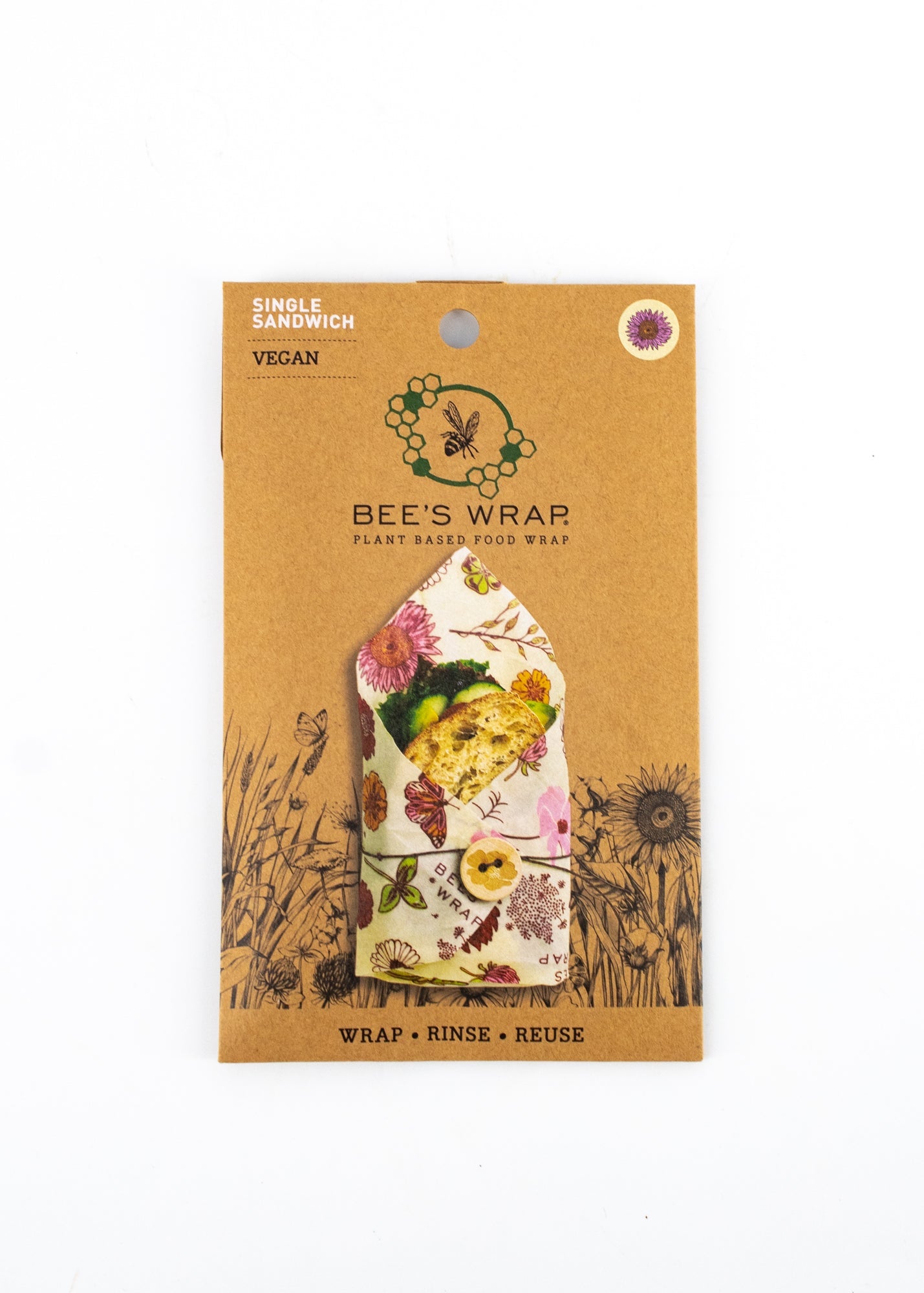 Bee's Wrap - 'Meadow Magic' - Reusable Vegan Wrap (5 Varieties Available) by Wild Lark