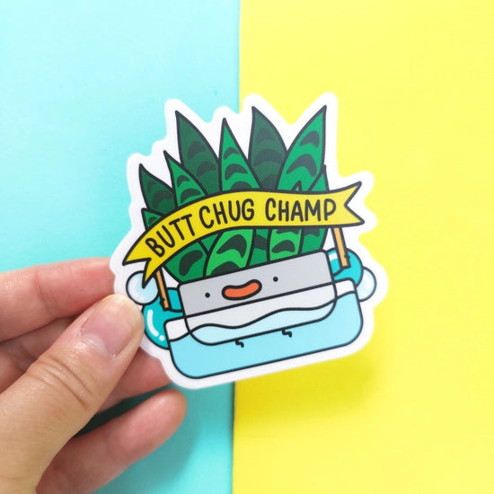 Butt Chug Champion Vinyl Sticker by Wild Lark