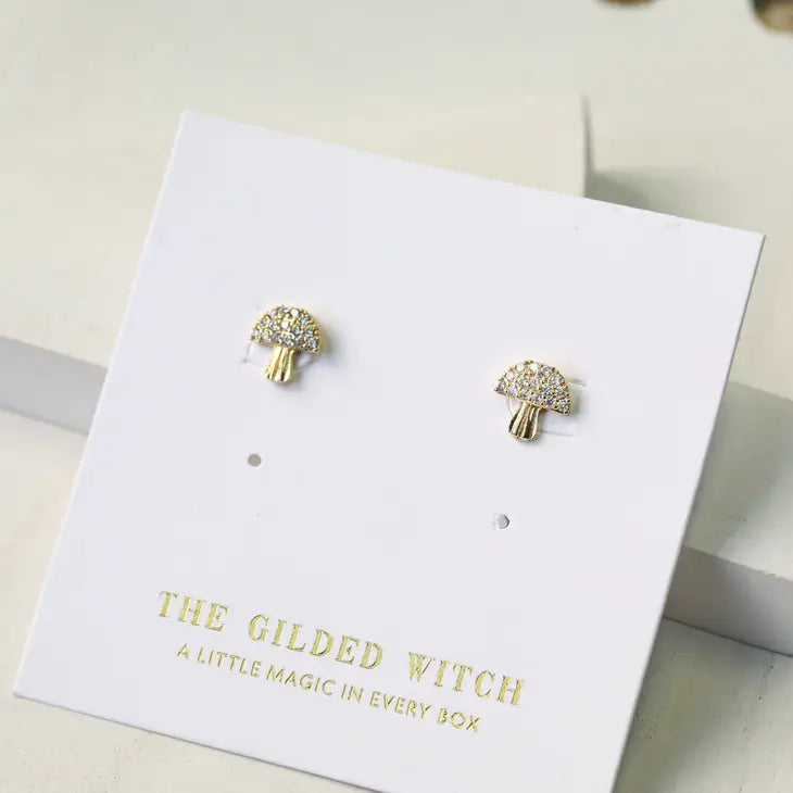 Dainty Mushroom Stud Earrings by Wild Lark