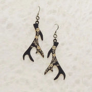Antler Printed Wood Earrings by Wild Lark