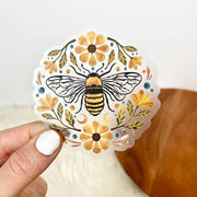 Flowers and Bee Clear Sticker by Wild Lark
