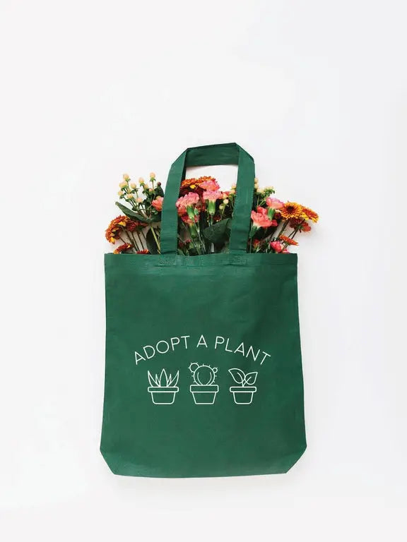 Adopt A Plant Tote Bag Small Green by Wild Lark