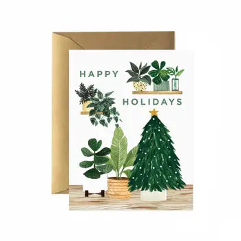 Holiday Plant Shelf Greeting Card by Wild Lark