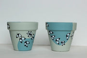 Green Leafy Pattern Planter + Saucer by Wild Lark