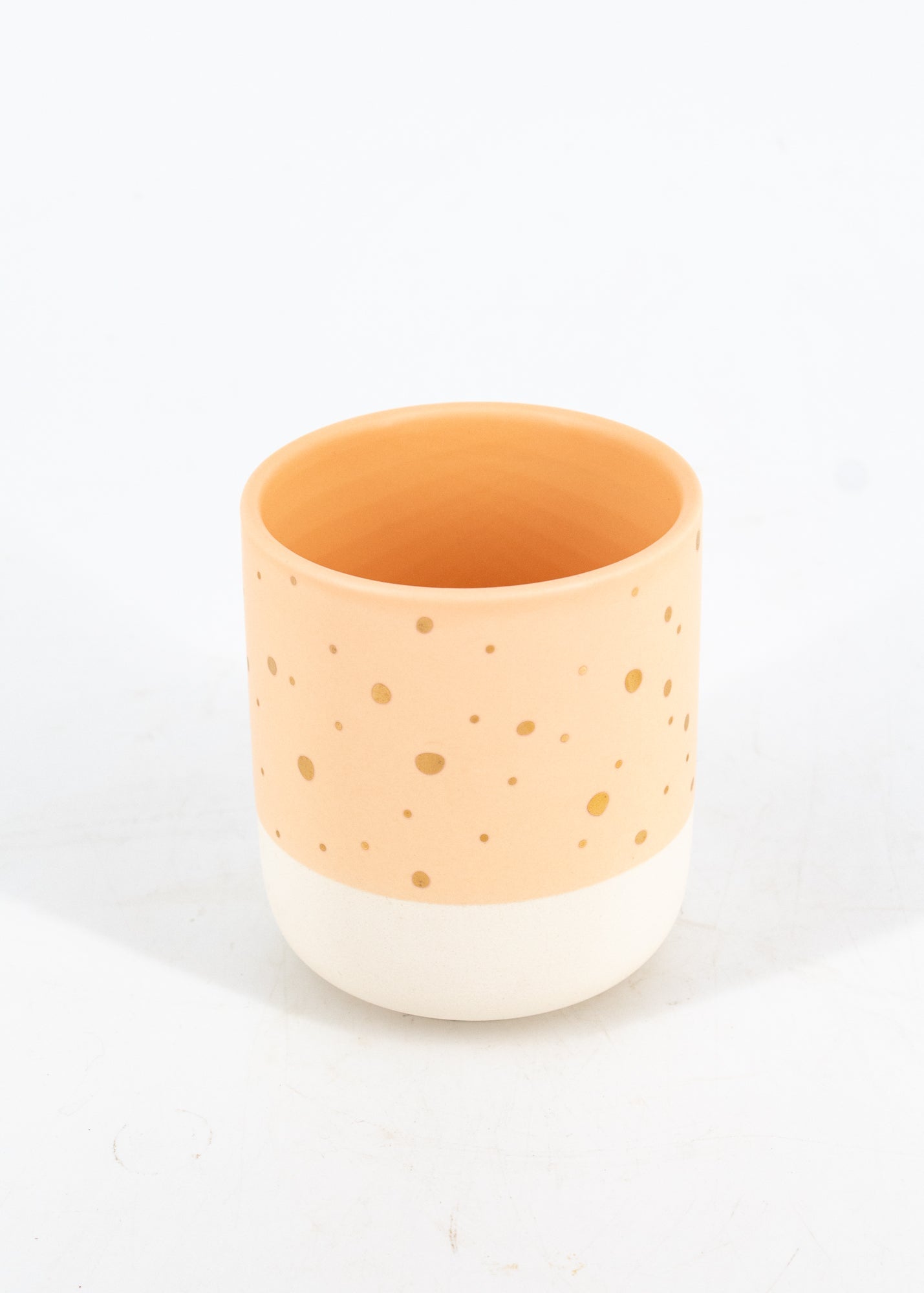 White and Peach Dot Pot 3.75" and 5" by Wild Lark