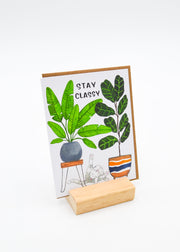 "Stay Classy" Card - Cat and Plants by Wild Lark
