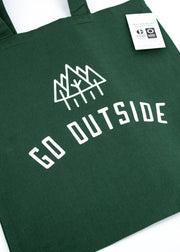 Small Green Tote Bag - "Go Outside" by Wild Lark