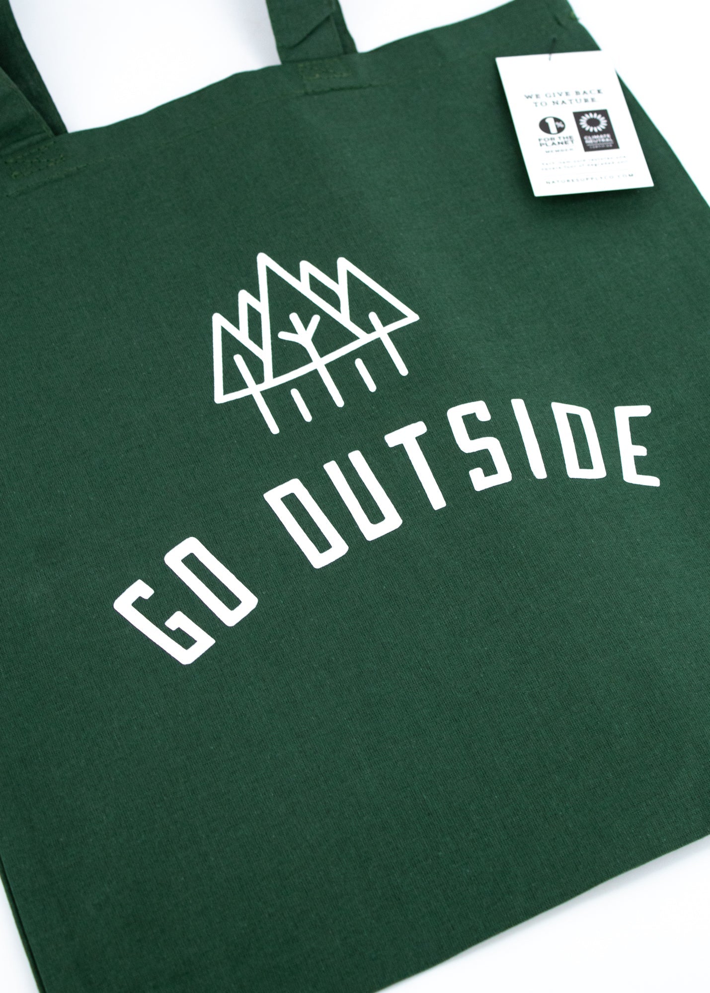 Small Green Tote Bag - "Go Outside" by Wild Lark