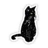 Black Cat with Yellow Eyes and Constellation Sticker by Wild Lark