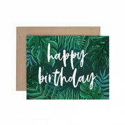 Tropical Foliage Happy Birthday Greeting Card by Wild Lark