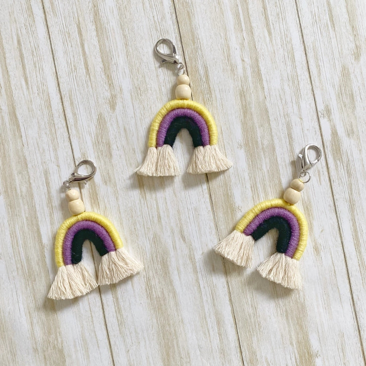 Pride Macrame Rainbow Keychain by Wild Lark
