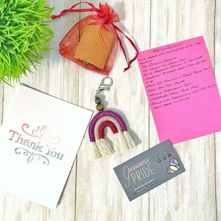 Pride Macrame Rainbow Keychain by Wild Lark